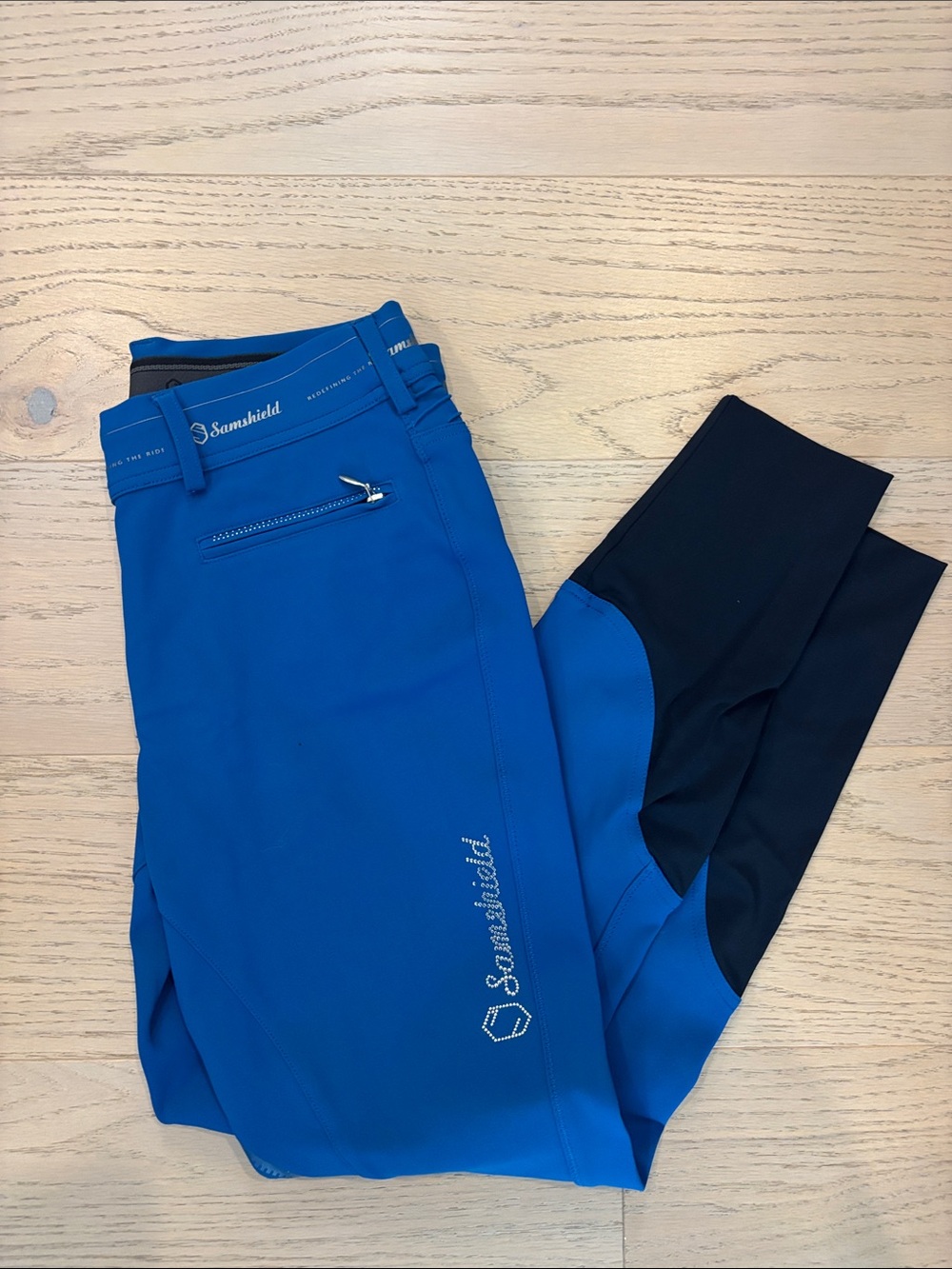 Samshield Women's Blue Knee Patch Riding Breeches in Blue NWOT